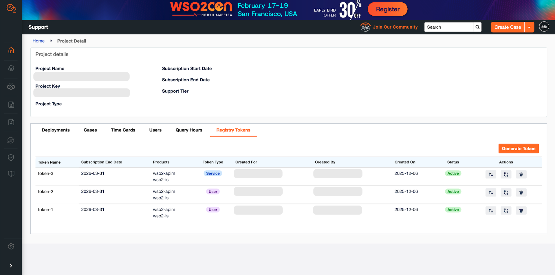 View and manage all tokens